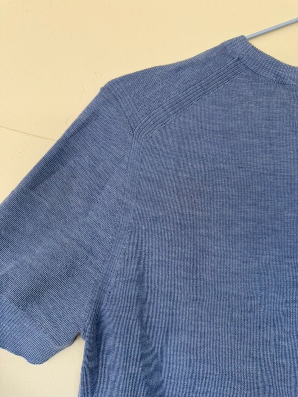 NWT Unbound Merino Fine Knit Merino Wool T-Shirt Heather Azure Blue Sz M - Picture 8 of 8